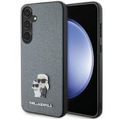 Karl Lagerfeld Originální kryt KARL LAGERFELD hardcase Saffiano Karl & Choupette Metal Pin KLHCS24SPSAKCMPG pro Samsung Galaxy S24 , barva šedá