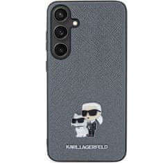 Karl Lagerfeld Originální kryt KARL LAGERFELD hardcase Saffiano Karl & Choupette Metal Pin KLHCS24MPSAKCMPG pro Samsung Galaxy S24 Plus , barva šedá