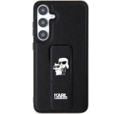 Karl Lagerfeld Originální pouzdro hardcase Gripstand Saffiano Karl&amp;Choupette Pins KLHCS24MGSAKCPK pro Samsung Galaxy S24 Plus black