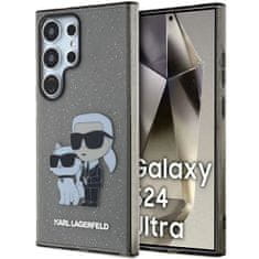 Karl Lagerfeld Originální pouzdro hardcase Glitter Karl&amp;Choupette KLHCS24LHNKCTGK pro Samsung Galaxy S24 Ultra black