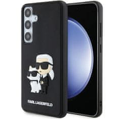 Karl Lagerfeld Originální pouzdro hardcase 3D Rubber Karl&amp;Choupette KLHCS24M3DRKCNK pro Samsung Galaxy S24 Plus černé