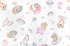 Baby Nellys Prostěradlo do postýlky bavlna Premium, Dreams Koala, růžové, 140x70 cm