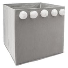 Intesi Box / Krabice do regálu šedá s bambulkami