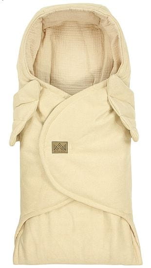 Mamitati Zavinovací deka, fusak s kapucí Little Elite, 100 x 115 cm, Andělská křídla - béžová