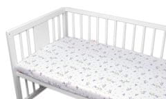 Baby Nellys Bavlněné prostěradlo do postýlky, Levandule, bíla/fialová, 140x70 cm