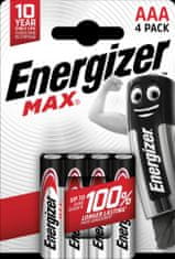 Energizer Alkalické baterie Max - 1,5 V, typ AAA, 4 ks