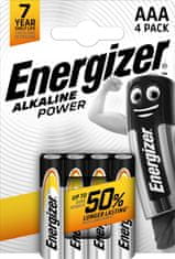 Energizer Alkalické baterie Power - 1,5 V, typ AAA, 4 ks