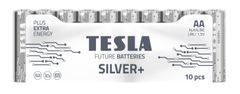 TESLA Alkalické baterie SILVER+ - 1,5V, LR6, typ AA, 10 ks