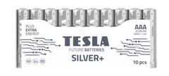 TESLA Alkalické baterie SILVER+ - 1,5V, LR03, typ AAA, 10 ks