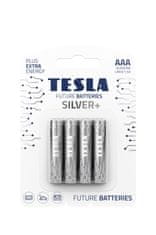 TESLA Alkalické baterie SILVER+ - 1,5V, LR03, typ AAA, 4 ks