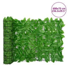 shumee Balkonová zástěna se zelenými listy 600 x 75 cm