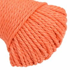 Vidaxl Pracovní lano oranžové 3 mm 50 m polypropylen