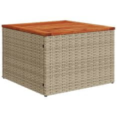 Petromila Zahradní stolek béžový 55x55x37 cm polyratan a akáciové dřevo