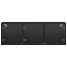Vidaxl Nástěnná skříňka se skleněnými dvířky černá 102x37x35 cm