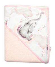 Baby Nellys 6-ti dílná výhod. sada s dárkem pro miminko, 120x90 Slon a duha, růžová/bílá