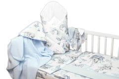 Baby Nellys 6-ti dílná výhod. sada s dárkem pro miminko, 120x90 Slon a duha, modrá/bílá