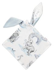 Baby Nellys 6-ti dílná výhod. sada s dárkem pro miminko, 120x90 Slon a duha, modrá/bílá