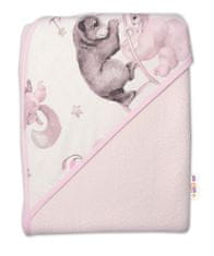 Baby Nellys 6-ti dílná výhod. sada s dárkem pro miminko, 135x100 Zvířátka na mráčku,růžová