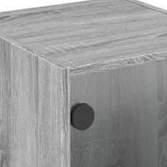 Vidaxl Noční stolek se skleněnými dvířky 2 ks šedý sonoma 35x37x42 cm