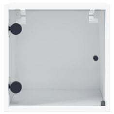 Vidaxl Noční stolek se skleněnými dvířky bílý 35 x 37 x 35 cm