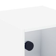 Vidaxl Noční stolek se skleněnými dvířky bílý 35 x 37 x 35 cm