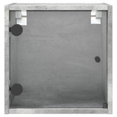 Vidaxl Noční stolek se skleněnými dvířky betonově šedý 35 x 37 x 35 cm