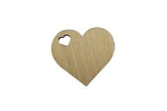 OnlineMedical Dřevěné srdíčko s vyřezaným srdcem 6 x 5,5 cm