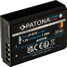 PATONA baterie pro foto Canon LP-E10 1020mAh Li-Ion Platinum USB-C nabíjení