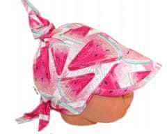 Baby Nellys Dětský bavlněný šátek s kšiltem na zavazování, meloun - růžová, vel. 68/86