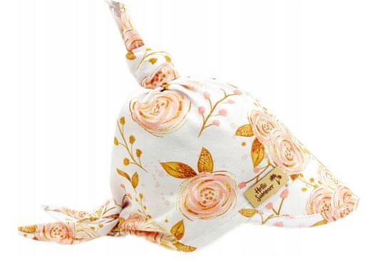 Baby Nellys Dětský bavlněný šátek s kšiltem na zavazování, Premium, růže, vel. 68/86