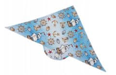Baby Nellys Dětský bavlněný šátek s kšiltem na zavazování, Premium, kormidlo, vel. 68/86