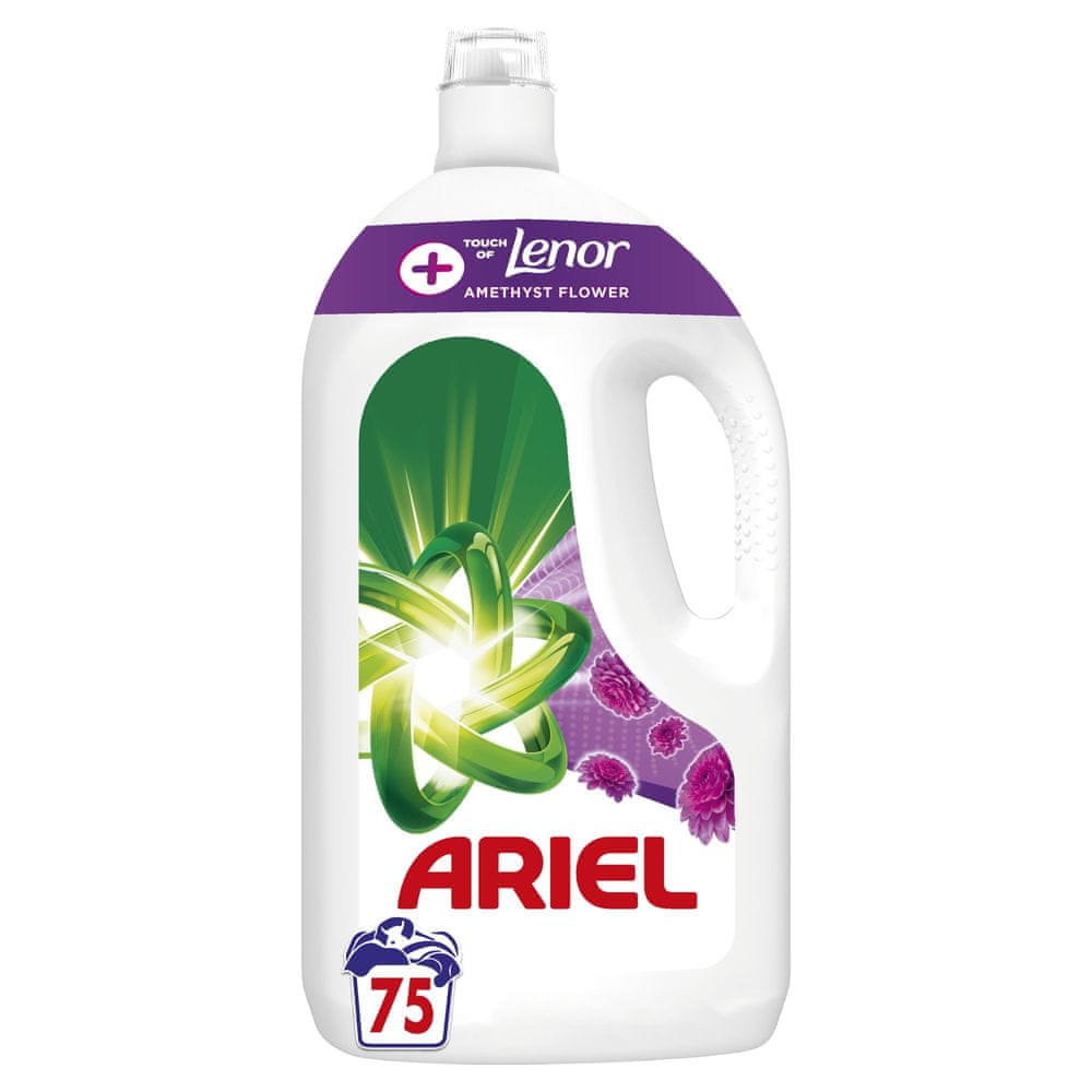 Levně Ariel + Tekutý Prací Prostředek Touch Of Lenor Amethyst Flower 3.75l, 75 Praní