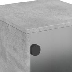 Vidaxl Noční stolek se skleněnými dvířky betonově šedý 35 x 37 x 50 cm