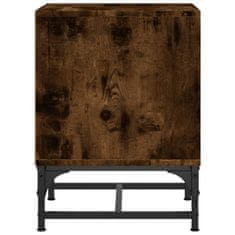 Vidaxl Noční stolek se skleněnými dvířky kouřový dub 35 x 37 x 50 cm