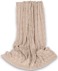 Baby Nellys Bambusová dětská pletená deka, vzor pletený cop, 80 x100 cm, bežová