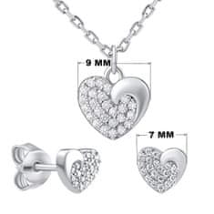 Silvego Stříbrný dárkový set šperků LOVE pro zamilované MWS11187 (náušnice, náhrdelník)