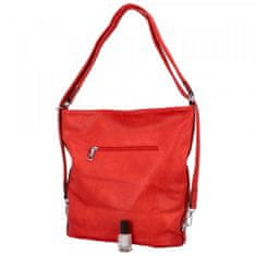 Romina & Co. Bags Praktický dámský koženkový kabelko batoh Lady style, červený