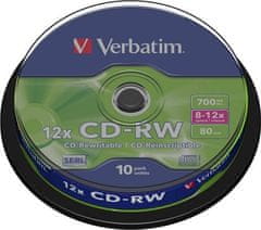 Verbatim CD-RW80 700MB/ 8-12x/ 80 min/ 10pack/ spindle