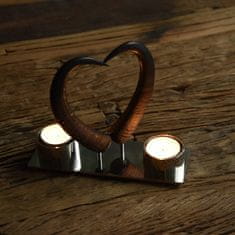 Artur Art & Nature Stolní svícen romantický - srdce s růžky kamzíka na čajové svíčky