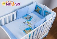 Baby Nellys Povlečení s polštářkovým mantinelem, 120x90cm + 6x35x35cm, Sweet Dreams by TEDDY - modrý