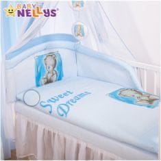 Baby Nellys Mantinel s povlečením Sweet Dreams by Teddy, 120 x 90 cm, 40 x 60 cm - modrý