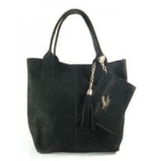Vera Pelle Kabelky každodenní černé Zamsz XL A4 Shopper Bag