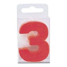 Staedtler Svíčka ve tvaru číslice 3 - mini, červená - Stadter