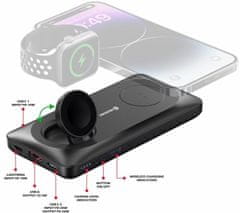 SWISSTEN powerbanka 2v1 pro Apple Watch a MagSafe, 10000mAh, černá