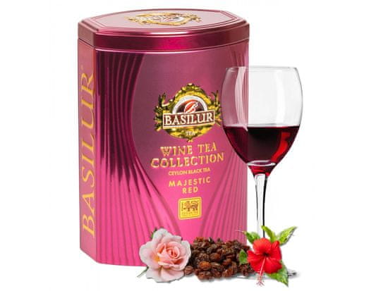 Basilur BASILUR Majestic Red - Cejlonský černý čaj s vůní červeného vína, v ozdobné plechovce, 75g