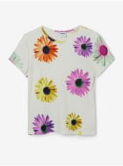 Desigual Bílé holčičí květované tričko Desigual Danerys 122-128
