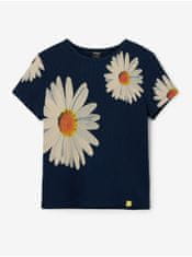 Desigual Tmavě modré holčičí květované tričko Desigual Danerys 146-152