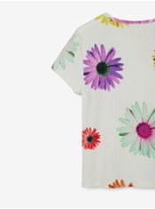Desigual Bílé holčičí květované tričko Desigual Danerys 158-161