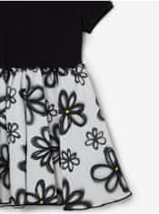 Desigual Bílo-černé holčičí květované šaty Desigual Bera 158-161
