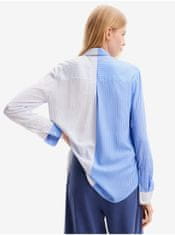 Desigual Bílo-modrá dámská pruhovaná košile Desigual Flower Pocket S